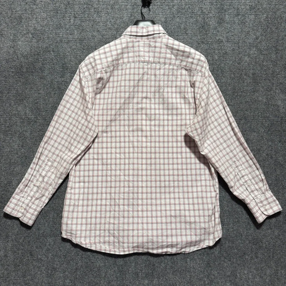 J Crew Mens Shirt XL‎ Classic Fit Plaid Button Down White Window